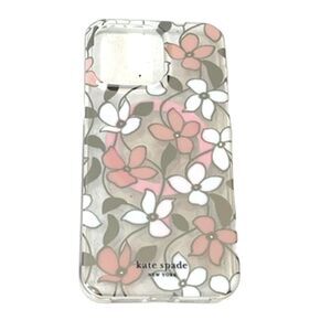 Kate Spade iPhone 15 ProMax Hardshell Case NEW in Box NIB Pink White Floral